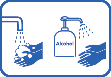 手洗い・アルコール消毒にご協力ください