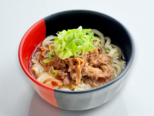 Beef udon with plenty of green onions