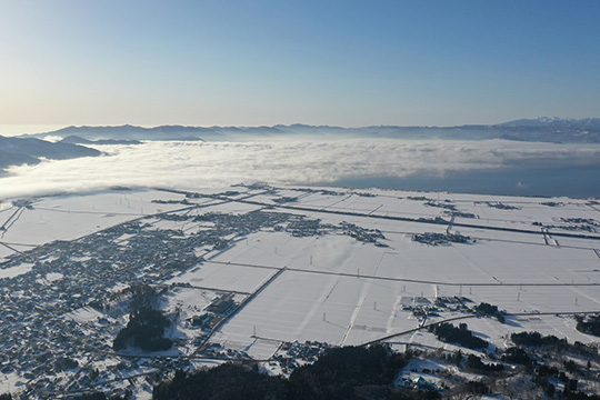 絶景、ドローン撮影雲海全体