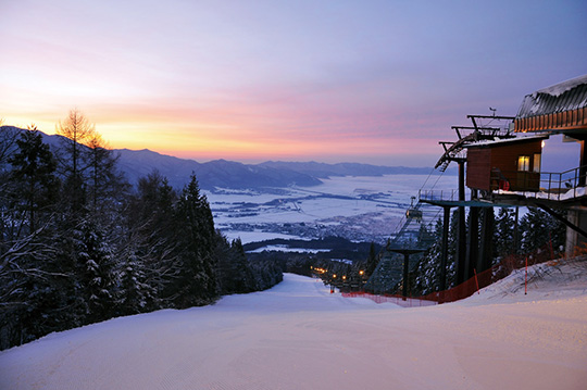 Picturesque Scenery: Sunrise on a Sun Salutation Skiing morning